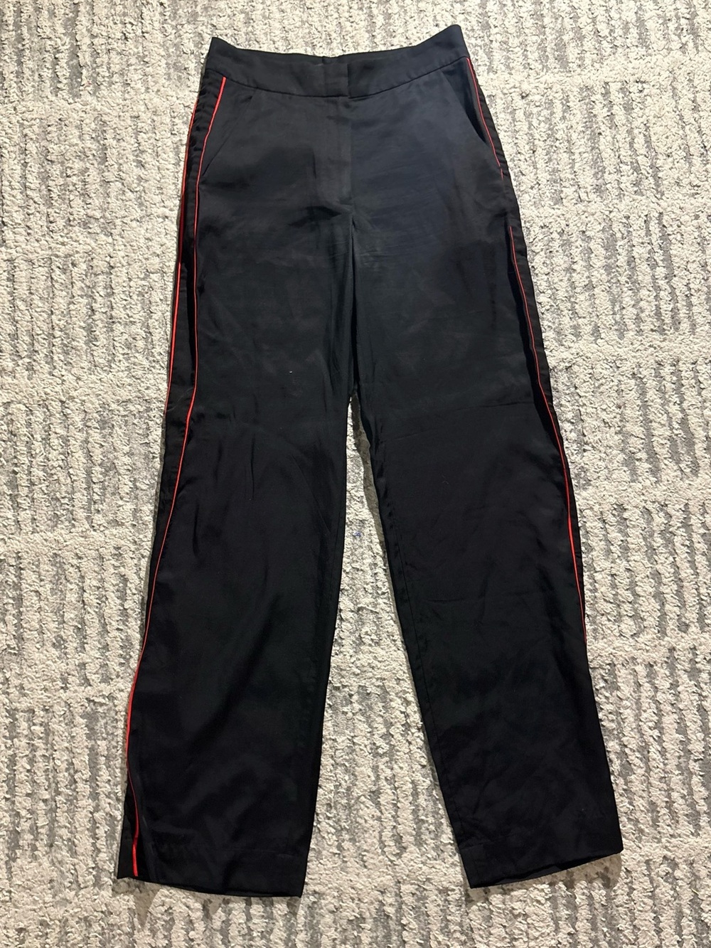 & other stories black red stripe long flowy pants trousers size 4